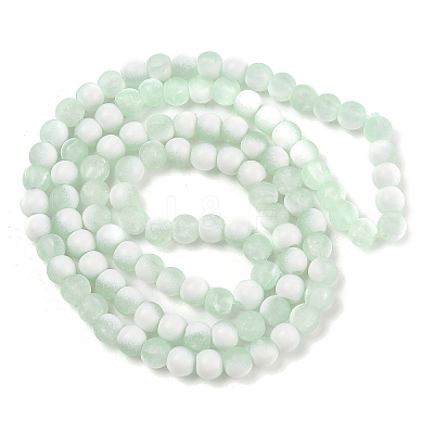 Frosted Crackle Glass Beads Strands GLAA-U001-6mm-M01-1