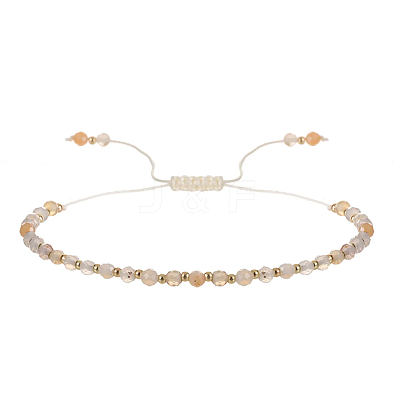 Natural White Agate Beads Braided Bead Bracelets for Women AI9762-4-1