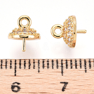 Brass Micro Pave Clear Cubic Zirconia Peg Bails KK-N254-173G-1
