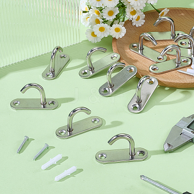16Pcs Stainless Steel Hooks STAS-GO0001-37-1
