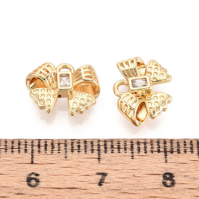 Brass Pave Clear Cubic Zirconia Pendants KK-T074-104G-1