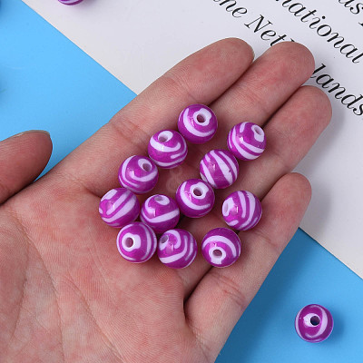 Opaque Striped Acrylic Beads MACR-S373-27A-02-1