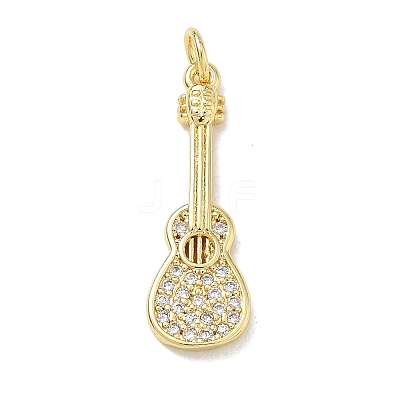 Brass Micro Pave Clear Cubic Zirconia Pendants KK-D289-01G-14-1