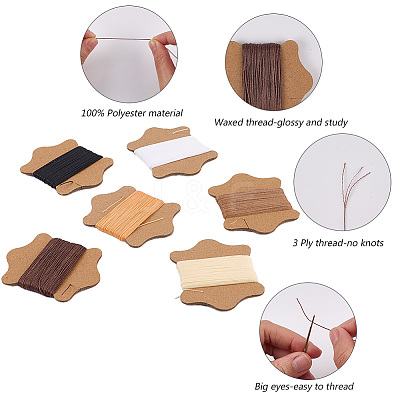 6 Bundles 6 Colors Waxed Cotton Cords OCOR-CY0001-96-1