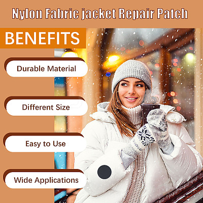 Rectangle with Round & Oval Pattern Self-adhesive Nylon Applique PATC-WH0007-33A-1