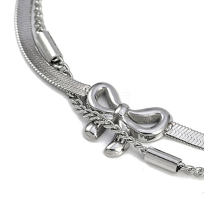 304 Stainless Steel 2-strand Chain Bracelets BJEW-Z077-06P-1