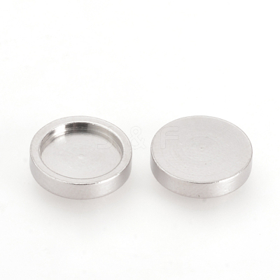 Tarnish Resistant 201 Stainless Steel Plain Edge Bezel Cups STAS-Q210-50-1
