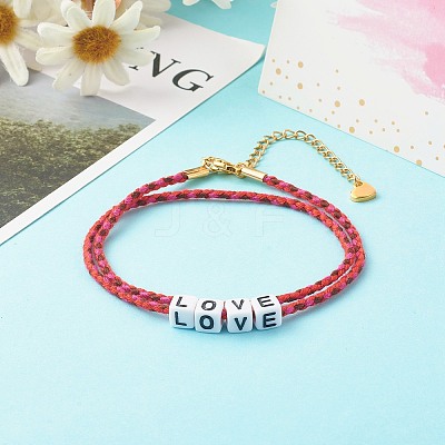 Two Loops Cotton Cord Warp Bracelets BJEW-JB06465-03-1