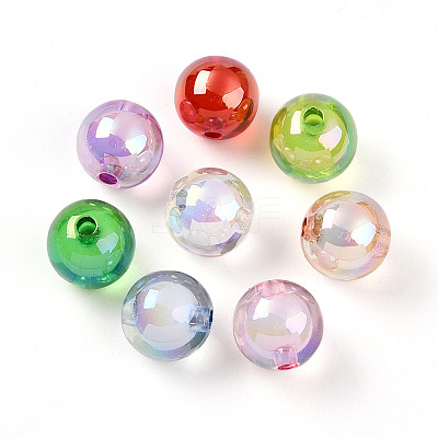 Opaque UV Plating Acrylic Beads OACR-I015-26-1
