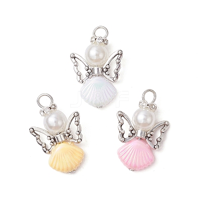 3Pcs 3 Colors Glass Pearl Pendants PALLOY-JF03471-1