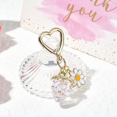 Acrylic Strawberry Pendant Decoration HJEW-SW00120-03-1