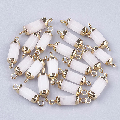Electroplate Natural White Jade Links connectors G-S344-01K-1