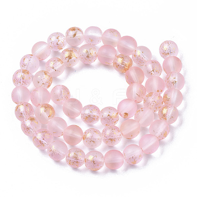 Frosted Spray Painted Glass Beads Strands GLAA-N035-03C-C06-1