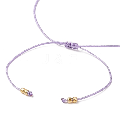 Natural Round Amethyst Beads Braided Bead Bracelets for Women BJEW-JB11655-04-1