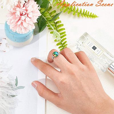 Tarnish Resistant Adjustable 304 Stainless Steel Finger Rings Components STAS-L193-P-16mm-1