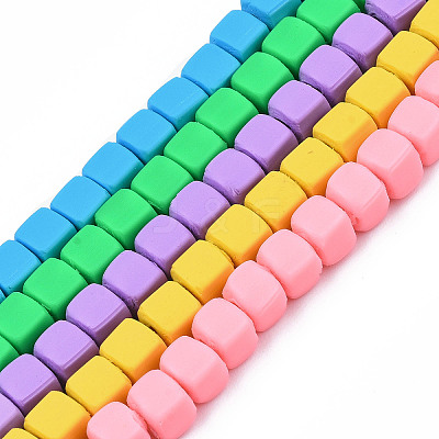 Handmade Polymer Clay Beads Strands X-CLAY-S092-78-1