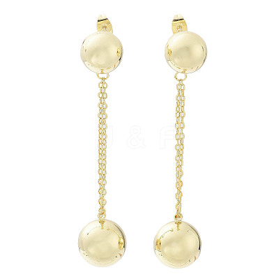Brass Dangle Stud Earrings for Women EJEW-D088-03G-1