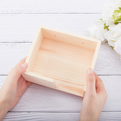 Unfinished Natural Wood Hamster Square Platform HJEW-WH0009-01-1