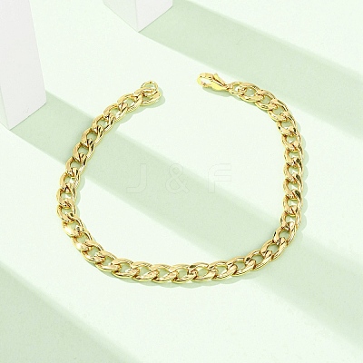 304 Stainless Steel Cuban Link
Chain Bracelets for Women BJEW-F527-06G-1