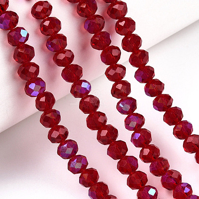 Electroplate Glass Beads Strands X-EGLA-A034-T10mm-L20-1
