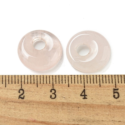 Natural Rose Quartz Donut/Pi Disc Charms G-G142-02G-1