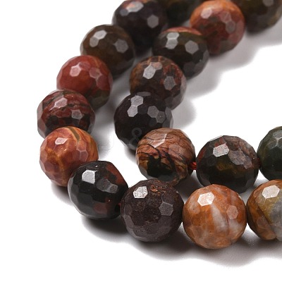 Natural Polychrome Jasper/Picasso Stone/Picasso Jasper Beads Strands G-E571-25B-1