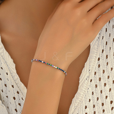 Minimalist Brass Pave Cubic Zirconia Tennis Bracelets for Women YE4484-2-1