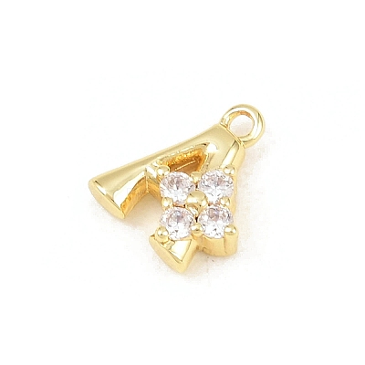 26Pcs Brass Micro Pave Clear Cubic Zirconia Charms KK-Z151-18G-1