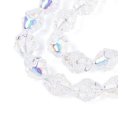 Electroplate Transparent Glass Beads Strands X-EGLA-N020-03A-1