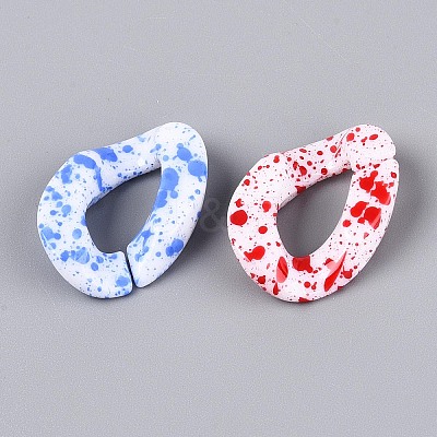 Spray Painted Opaque Acrylic Linking Rings SACR-T017-59M-B-1