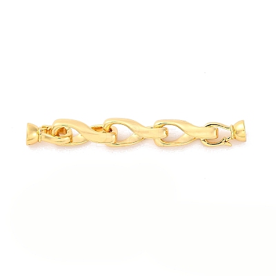 Brass Fold Over Clasps KK-P291-18G-1