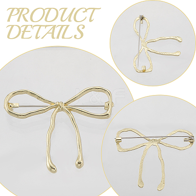 Bowknot Alloy Brooches for Women JEWB-WH20003-09LG-1