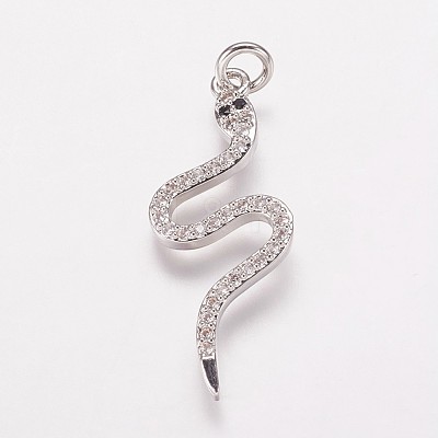 Brass Cubic Zirconia Pendants KK-P134-27P-1