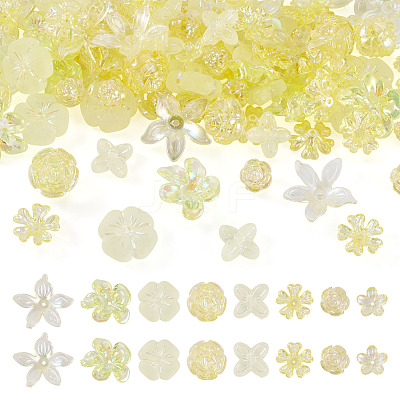 130Pcs 8 Styles Plating Acrylic Beads OACR-TA0004-51A-1