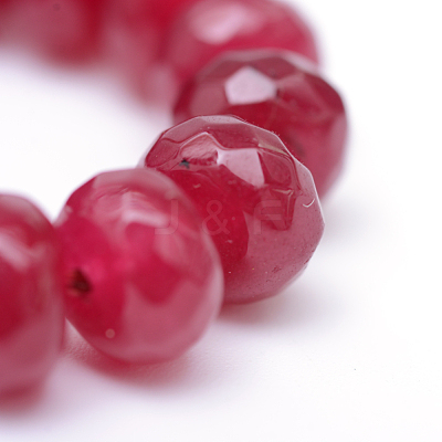 Faceted Rondelle Dyed Natural White Jade Bead Strands X-G-R343-4x6-07-1
