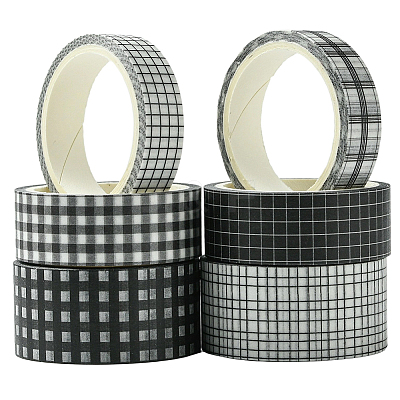 1 Bag 6 Rolls DIY Scrapbook Decorative Paper Tapes DIY-SP0005-15B-1