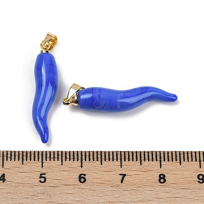 Handmade Lampwork with Brass Pendants KK-Q095-02B-04-1