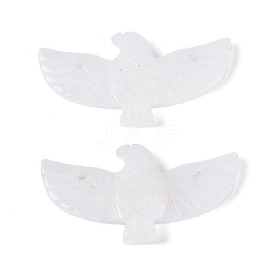 Eagle Shape Natural White Jade Gemstone Pendants G-P563-05E-1