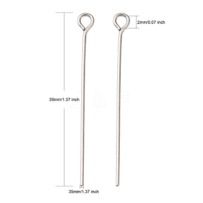 Tarnish Resistant 304 Stainless Steel Eye Pin STAS-R045-35mm-1
