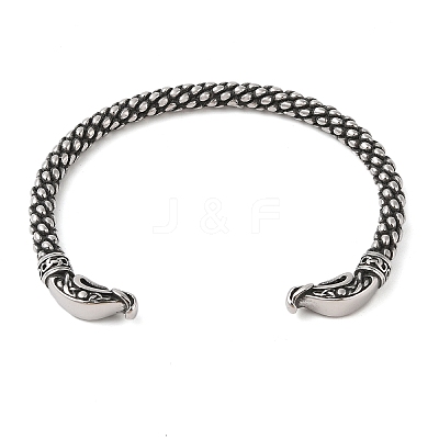 Viking 304 Stainless Steel Open Cuff Bangles for Men BJEW-U001-07E-G-1