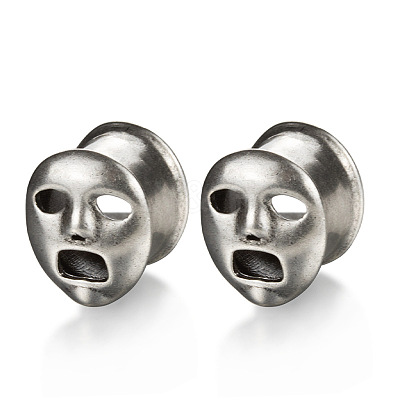 Halloween Ghost Face Brass and Alloy Ear Tunnels FS-WGACCDC-14-1