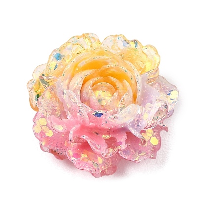 Two Tone Opaque Resin & Glitter Powder Cabochons RE-CBA7537-04E-1