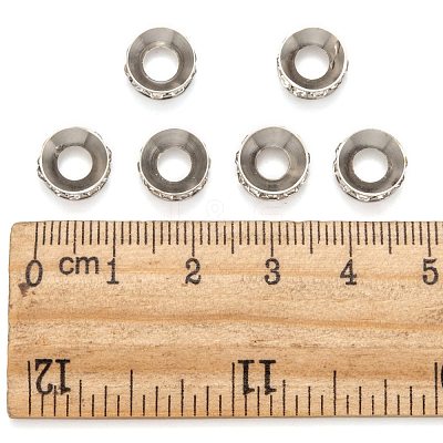 Brass Rhinestone Spacer Beads RB-A020-9mm-01P-1