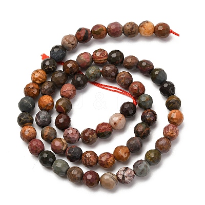 Natural Polychrome Jasper/Picasso Stone/Picasso Jasper Beads Strands G-E571-25A-1