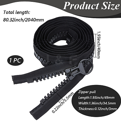 Alloy & Polyester & Resin Zipper AJEW-CY0003-01-1