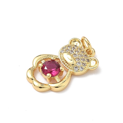 Brass Micro Pave Cubic Zirconia Pendants KK-Q068-04B-1