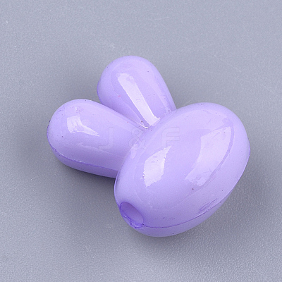 Opaque Solid Color Bunny Acrylic Beads MACR-T030-14-1