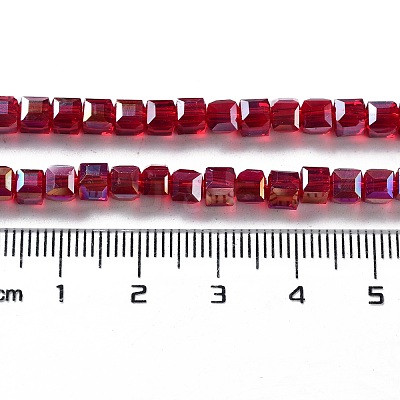 Electroplate Glass Beads Strands X-EGLA-R030-4x4mm-04-1