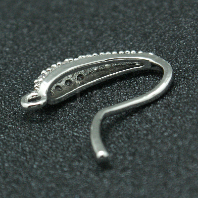 Brass Micro Pave Cubic Zirconia Earring Hooks ZIRC-K018-01P-1