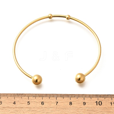 Fashion 304 Stainless Steel Cuff Bangles Torque Bangles X-BJEW-H473-01G-1
